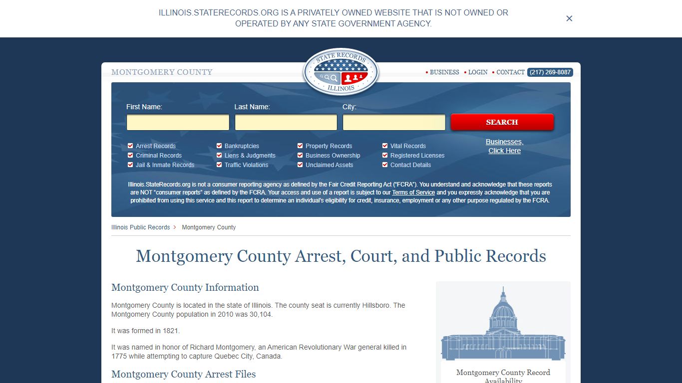 Montgomery County Arrest, Court, and Public Records